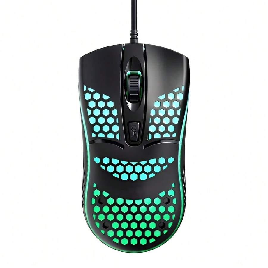 Wired Optical PC Gaming Mouse 1000DPI 3 Buttons Plug & Play Ergonomic Design Precision For Gaming Compatible With Laptop Computer - 黑色 - 查看 1