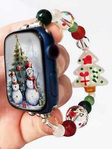 1 件圣诞装饰表带兼容 表带 38/40/41/42/44/45/46/49 毫米，姜饼人和圣诞树手链适合 Ultra 2 系列 1-9 和 SE， 替换表带 - 彩色 - 查看 3