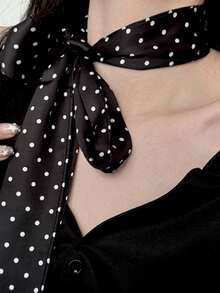 极简性感风格豹纹波点真丝围巾，新款小众高端夏季腰带，适合秋季上学和万圣节等场合。 - 彩色 - 查看 5