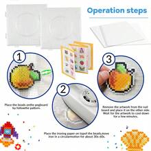 2pcs DIY Sundymot Fuse Beads Kit, 2.6mm Square Pegboard, Ironing Paper And Bead Tweezers, Transparent Craft Materials, Suitable For Handmade Projects, Bead Mosaic Boards, Accessories, Perfect For Holidays, Winter And New Year - 2.6mmp Puzzle Board - View 4