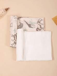 2 件 Oeko-Tex 认证 100% 竹纤维轻质花卉襁褓毯，柔软亲肤，适合婴儿，四季皆宜