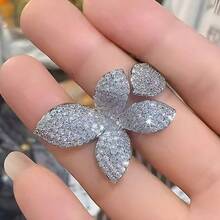 1 قطعة مكعب سماء نجمية أنيق من الزركونيا، تصميم زهرة إبداعي، هدية فاخرة أنيقة للصديقة أو الحفلات والمناسبات الفاخرة