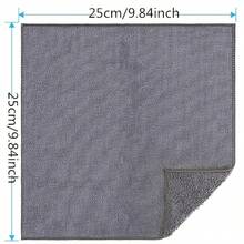 10pcs Grey Microfiber Cleaning Cloths 9.8"X9.8" | Super Durable, Quick Drying, Super Absorbent & Lint-Free | Ideal For Kitchen, Bathroom, Household Cleaning
