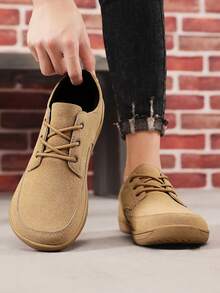 Nuevos tenis casuales de cuero con cordones para hombres, suela suave y ligera, versátiles de corte bajo, transpirables y planos, para todas las estaciones