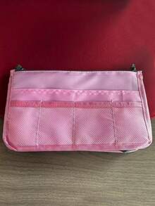 女性旅行插件組織手提包大容量襯裡化妝包女士手提包組織者學校用品老師禮物返校備品老師裝飾配件 - 粉色 - 查看 11