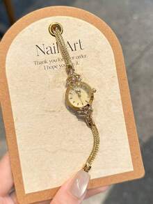 1pc Simple Elegant Small Women's Watches Luxury Brand Gold Small Cute Wrist Watches For Women Ladies Quartz Watches For Mother's Day,Elegant Little Gold Watch, Exquisite Quartz Watch For Women,Exquisitely Small And Super Elegant