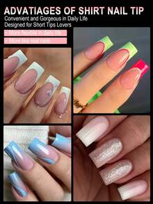 600Pcs Pre-Shaped Extra Short Stiletto False Nails Press On Nails Soak Off Clear Nail Tips With 10 Sizes Half Cover Nail Tips For Acrylic Nail Nail Supplies Nails