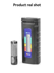 1pc Battery Tester, LCD Voltage Display, Tests C, AA, AAA, D, N, 9V 6F22 And 1.55V Batteries, Digital Remaining Capacity Display
