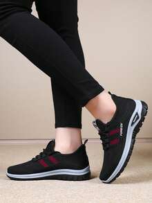 Breathable Mesh Sneakers] Lightweight Breathable Mesh Sneakers - Non-Slip EVA Sole, Comfortable Ankle Support, Lace-Up Low-Top Running & Tennis Shoes For Men And Women, Retro Style, All-Season Wear, Fitness Wear