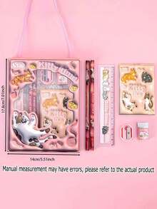 Christmas Gift Stationery Set - 6-Piece Portable Pencil Case With Santa, Reindeer And Holiday Designs - Perfect For Students And Office Use - Perfect Christmas Gift, Holiday Design, Durable Plastic, Stationery Gift Box, Calligraphy And Stationery Set, Stationery Countdown Calendar, Christmas Pens, Stationery Set, Pens, School Stationery, School Supplies, Stationery Projects, School Accessories