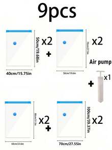 10PCS Transparent Vacuum Seal Bags With Pump, Portable Vacuum Storage Bags For Travel, Travel Vacuum Compression Bags, Large-Capacity Vacuum Zipper Bags, Foldable Packing Cubes, Clothing Storage Organizer, Save 80% Of Storage Space, Waterproof, Insect-Proof, Bacteria-Proof, And Dust-Proof. Made Of Transparent PVC. Perfect For Clothing, Bedding, Winter Clothing Storage, Back-To-School, Business Trips, And Travel.