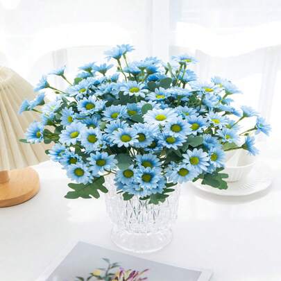 5 باقة زهور البابونج الاصطناعية، هدية عيد الحب، ديكور للزفاف، زهور للحمل والرسغ، مواد للصدر، للمنزل والمطعم والغرفة، مناسبة لديكور المنزل وحفلات الزفاف