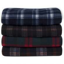 Cobijas de forro polar a cuadros para recámara, sofá, sala de estar, silla, mascotas y exteriores, 127 x 152.4 cm - Negro - Ver 2