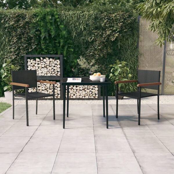 vidaXL 3-Piece Garden Set Black