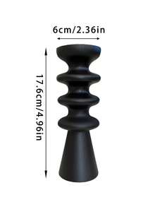 1 件简约黑色环形烛台，复古香薰烛台，法式高黑色烛台，小众木制烛台，适用于家居装饰、厨房、餐厅、节日装饰、礼物