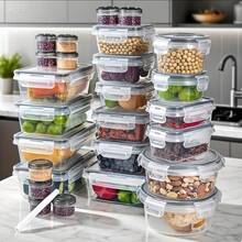 48/52-Piece Food Storage Container Set Kitchen Storage Boxes Leak-Proof Meal Prep Boxes Local Warehouse - Sealed Design, Easy-To-Close Lids, Stackable Includes 24 /26Lunch Boxes, 24 /26Lids, And Free Labels And Markers, Suitable For Kitchen And Pantry Organization