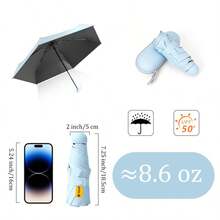 1 UV Resistant Mini Umbrella, Suitable For Sunny And Rainy Days, Portable - Đỏ - Xem 3