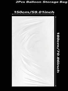 1/2/5个装大号气球收纳袋，透明塑料袋，用于运输气球，圣诞树一次性收纳袋，可重复使用的加厚气球收纳袋，气球支架，生日和婚礼装饰，派对气球配件 - 無色 - 查看 10