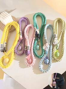 Pink Sea Turtle Pendant Phone Case With Detachable Strap, Crossbody Chain, Versatile For All Phones