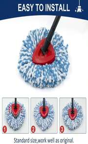 Mop Head Replacement Compatiable With Ocedar RinseClean 2-Tank System, Mircofiber Mop Heads Refill And Scrub Brush For O Cedar Rinseclean Spin Mop, 6 Pack Mop Refills &Amp; 2 Scrub Head For Floor Cleaning - MàuD - Xem 7