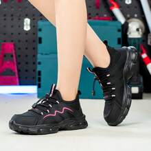 Women's Lightweight Safety Shoes, Steel Toe Shoes, Outdoor Sports Shoes, Women's Hiking Shoes, Anti-Smash, Anti-Puncture, Outdoor Work Safety Boots, Industrial Construction Warehouse Anti-Collision Work Labor Protection Shoes