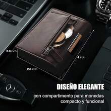 Billetera Tarjetero Hombre,Carteras para Caballero,Carteras para Caballero Rfid,Regalos para Hombre - Marrón - Ver 3