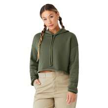BELLA + CANVAS Womens/Ladies Fleece Crop Hoodie (Military Green) - Army Green - View 1