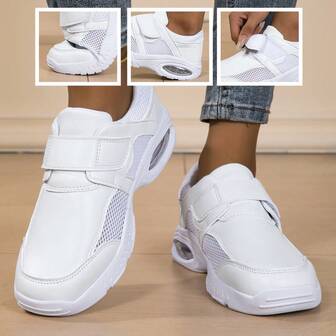 女士休闲运动鞋，百搭日常穿着，舒适耐穿。舒适软底护士鞋，百搭轻便，配有魔术贴，方便穿脱，经久耐用