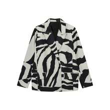 Chaqueta blazer de mujer con estampado total para ir al trabajo