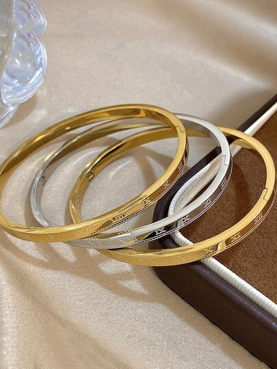 3 件/1 件不锈钢金银罗马数字手镯套装，适合女士，经典优雅珠宝妈妈礼物圣诞节感恩节万圣节婚礼狂欢/舞会/派对/日常配饰周年纪念情人节波西米亚珠宝生日伴娘礼物