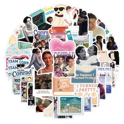 55pcs The Summer I Turned Pretty Stickers Aesthetic Stickers The Summer I Turned Pretty Merch TV Show Stickers Decorative Stickers Vinyl Waterproof St