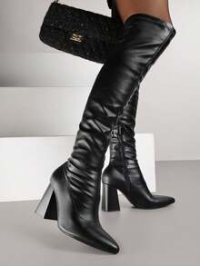 Vices Over-The-Knee Boots With A Fitted Upper - Mocha Brown - View 1