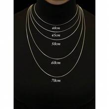 Solid 925 Silver Venetian Chain Necklace | Women's And Men's | 40cm To 70cm - 銀色 - 查看 2