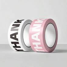 4,5 cm x 60 m Ruban d'emballage imprimé "Merci", ruban d'expédition à motif floral coloré pour boîtes, cadeaux, emballage cadeau, personnalisable - Multicolore - Voir 8