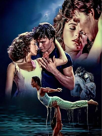 1 st Dirty Dancing-filmen diamantkonstmålning julkit hantverksklistermärken fantasiskådespelare mysigt charmigt broderi mosaik korsstygn strass 5D DIY-tavelset heminredning väggdekor leksaker present
