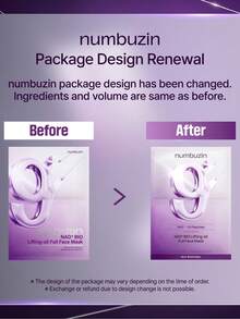 numbuzin 9 NAD Bio-Lifting 多功能遮瑕面膜（4片装+赠品），紧致提拉，多功能遮瑕，深层修护，抗衰老，密集护理，日常护理，韩国化妆品，20毫升-28毫升/0.67液盎司-0.94液盎司 *4