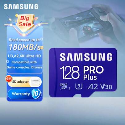  Kompatibel mit Samsung 512GB 256GB 128GB A2 V30 Speicherkarte PRO Plus Micro SD Karte 64GB A1 V10 Hochgeschwindigkeit UHS-I Klasse 10 TF Karte für Kamera mit Geschwindigkeit bis zu 160MB/s Neues Modell + SD Kartenhalter Weihnachtsgeschenk / Weihnachtsgeschenk / Neujahr 2026 / Feiertag / Weihnachtsausgabe