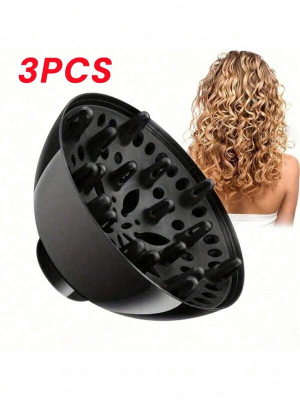 1/2/3pcsTravel-Friendly Hair Diffuser For Curly/Wavy/Coily Hair - Salon-Grade Blow Dryer Attachment, No Heat Damage Volumizing Tool | Curly Hair Diffuser For Defined Natural Curls, Lightweight Styling For Home & Travel
