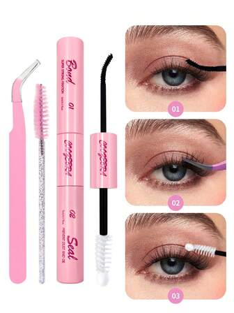 10ml Pegamento 2 en 1 - Adhesivo de pestañas y sellador, resistente al agua y al sudor, sin fragancia, apto para todo tipo de pestañas postizas, herramientas de maquillaje para principiantes, uso doméstico, artículos de belleza esenciales, apto para maquillaje diario/navideño/de Halloween, herramientas para extensión de pestañas, secado rápido, sellador anti-manchas, sellador duradero, para amantes de las pestañas