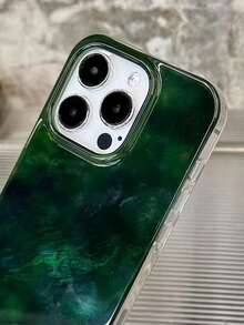 Fashionable Tie Dye Green Marble 15/17 Pro/17 Pro Max Phone Case, Luxury Aesthetic Design Full Coverage Protection Compatible With Iphone 16/14 Pro Max/13/12/11, Women - Green - View 3