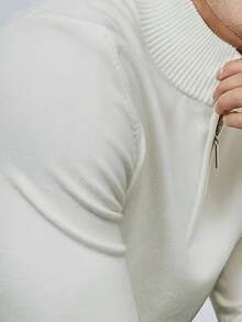 GRDR Men's Casual Long Sleeve Half-Zip Pullover Sweater, Versatile For Daily Wear