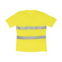 Yoko Mens Fluo HiVis Ultra Light V Neck TShirt (Yellow) - Yellow - View 2
