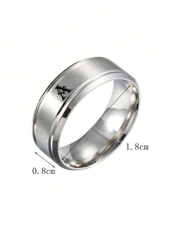 1 件男士时尚不锈钢哑光阶梯式经典戒指