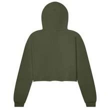 BELLA + CANVAS Womens/Ladies Fleece Crop Hoodie (Military Green) - Army Green - View 3