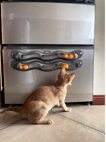 Cat Toy: Self-Playing Wave Track With Suction Cup (PP Material + 2 Small Balls) - Grey - View 3