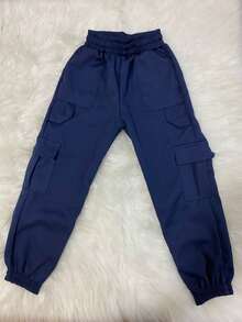 Tailored Cargo Jogger Pants – Style And Comfort For Modern Boys! - Navy Blue - View 2