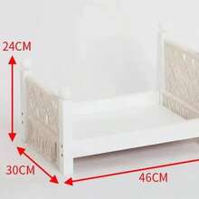 Neugeborenen Fotografie Requisiten, handgefertigte gewebte Fotografie Requisiten, weißes handgefertigtes Bett, Mini-Geflecht Babybett, Studio Fotografie Baby Wachstums Erinnerung