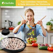 CHEFOLLA 22CM Desmenuzador de Pollo, Gran Capacidad Picadora Triturador de Pollo Con Mango Ergonómico, Cortadora de Pollo Púas Extra Grosas Y Largas, Base Antideslizante, Apto Para Lavavajillas - negro - Ver 7
