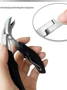 1pc Curved Tip Nail Clipper, Angled Nail Scissors, Suitable For Thick Nails Trimming, For Adults And Elderly, Precision Toenail Trimmer - Wide Mouth, Straight Blade Fit For Thick Nails, Odorless Foot Care Tool - Multicolor - View 6