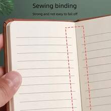 1pc/2pcs Mini Portable A7 Notebook/Pocket Notebook, Leather Cover, Thickened Inner Pages, Waterproof And Wear-Resistant, Plaid Design, Privacy Protection, Portable Notebook, Student Planner Diary, Vocabulary Notebook, Office Memo Pad, Back To School Notebook